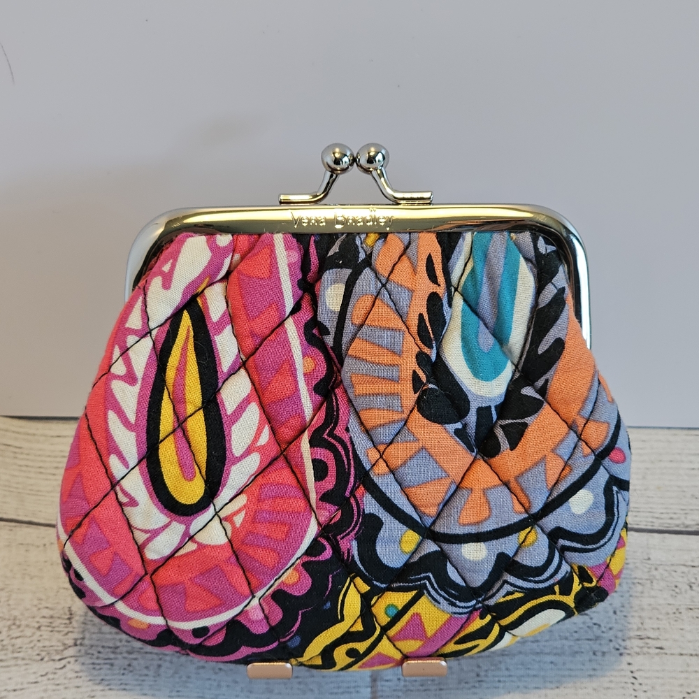 Vera Bradley Multicolor Quilted Kiss Coin Purse